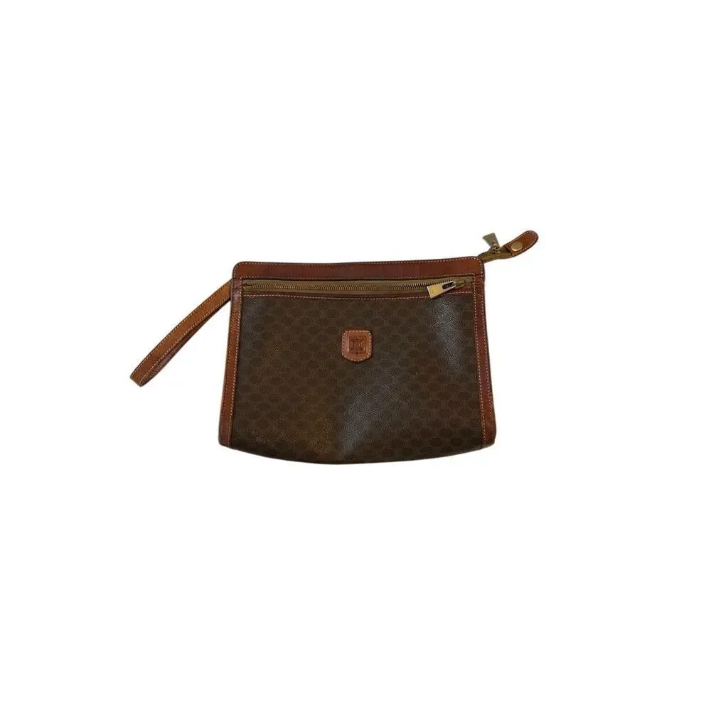 Celine Brown Patterned Toiletry Bag